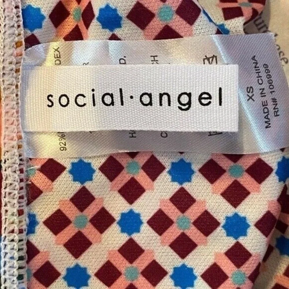 Social Angel Wanderlands Bikini Bottom XS Mixed Floral Boho Low Rise Swim Bottom